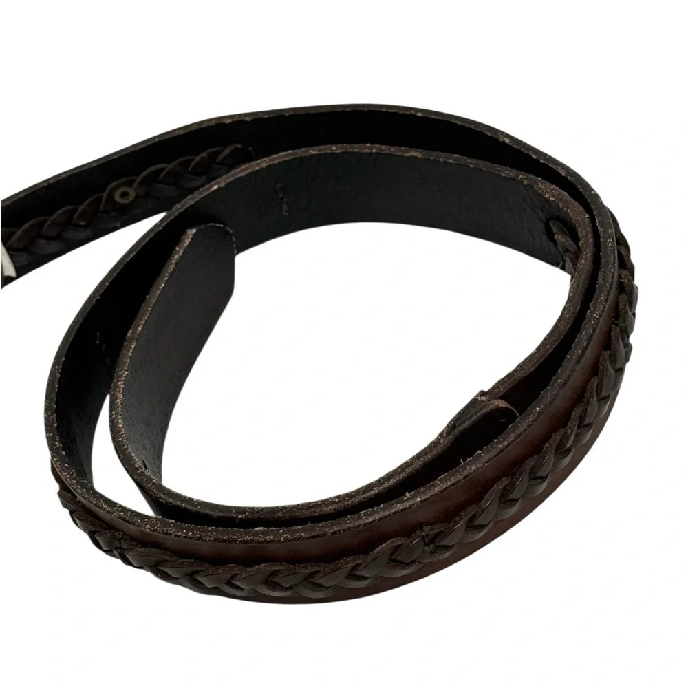 Abercrombie & Fitch A&F Brown Leather braided  Belt size  XS/Small